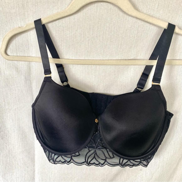 Natori Reverie Sweetheart Contour Black 32DDD Bra - Picture 2 of 5